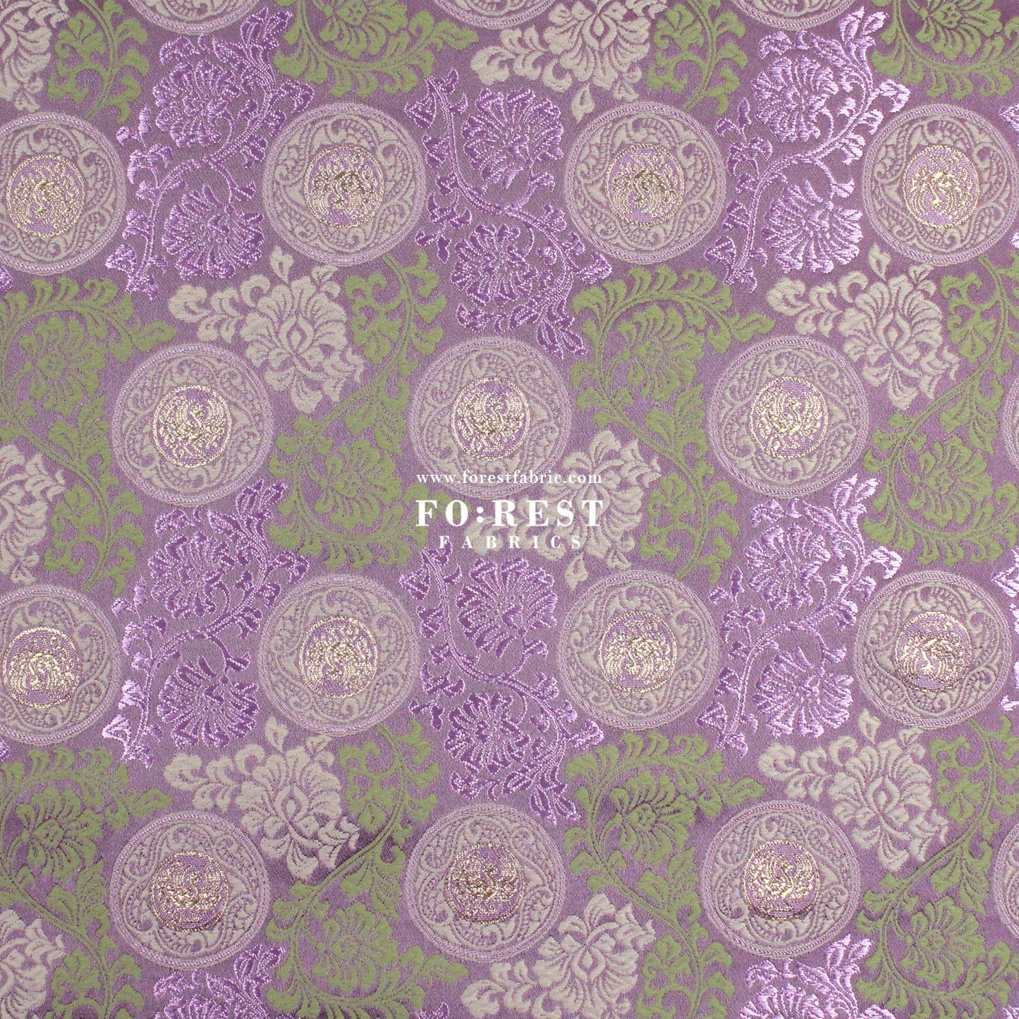 Gold brocade - Traditional Phoenix Japanese style KINRAN fabric PURPLE - FO:REST Fabric 布恩堂Liberty fabrictana lawnjapanese fabricykk zipper