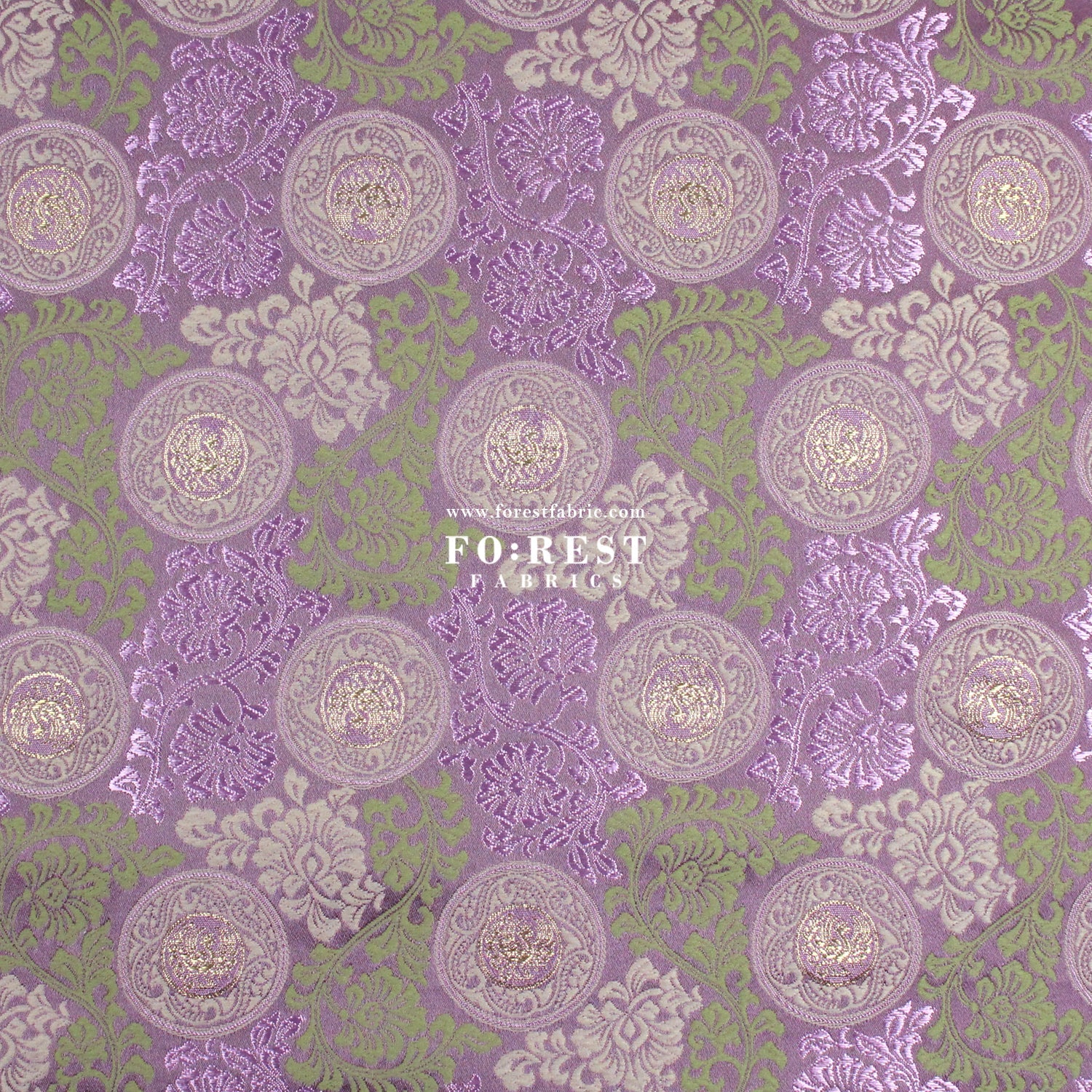 Gold brocade - Traditional Phoenix Japanese style KINRAN fabric PURPLE - FO:REST Fabric 布恩堂Liberty fabrictana lawnjapanese fabricykk zipper