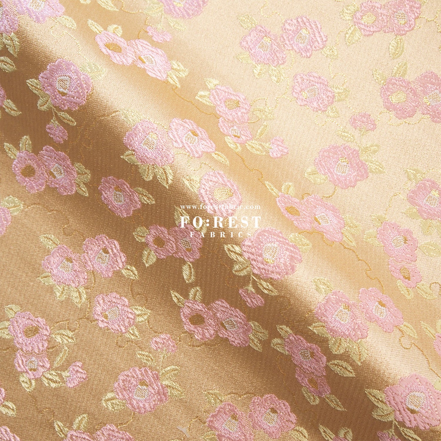Gold Brocade - Tsubaki Flower fabric - FO:REST Fabric 布恩堂Liberty fabrictana lawnjapanese fabricykk zipper