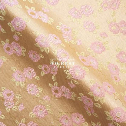 Gold Brocade - Tsubaki Flower fabric - FO:REST Fabric 布恩堂Liberty fabrictana lawnjapanese fabricykk zipper
