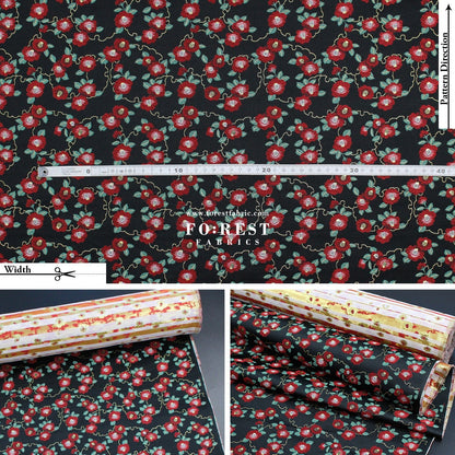 Gold Brocade - Tsubaki Flower fabric - FO:REST Fabric 布恩堂Liberty fabrictana lawnjapanese fabricykk zipper