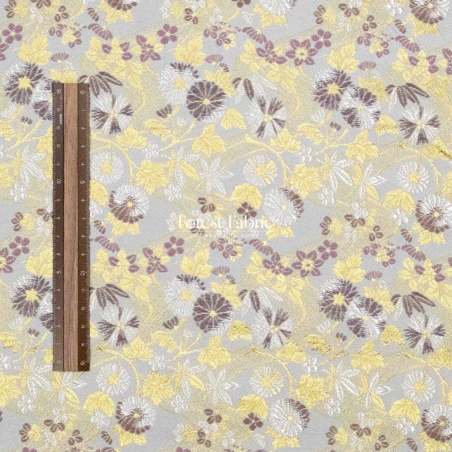 Gold Brocade - Zen Garden fabric Milky Gray - FO:REST Fabric 布恩堂Liberty fabrictana lawnjapanese fabricykk zipper