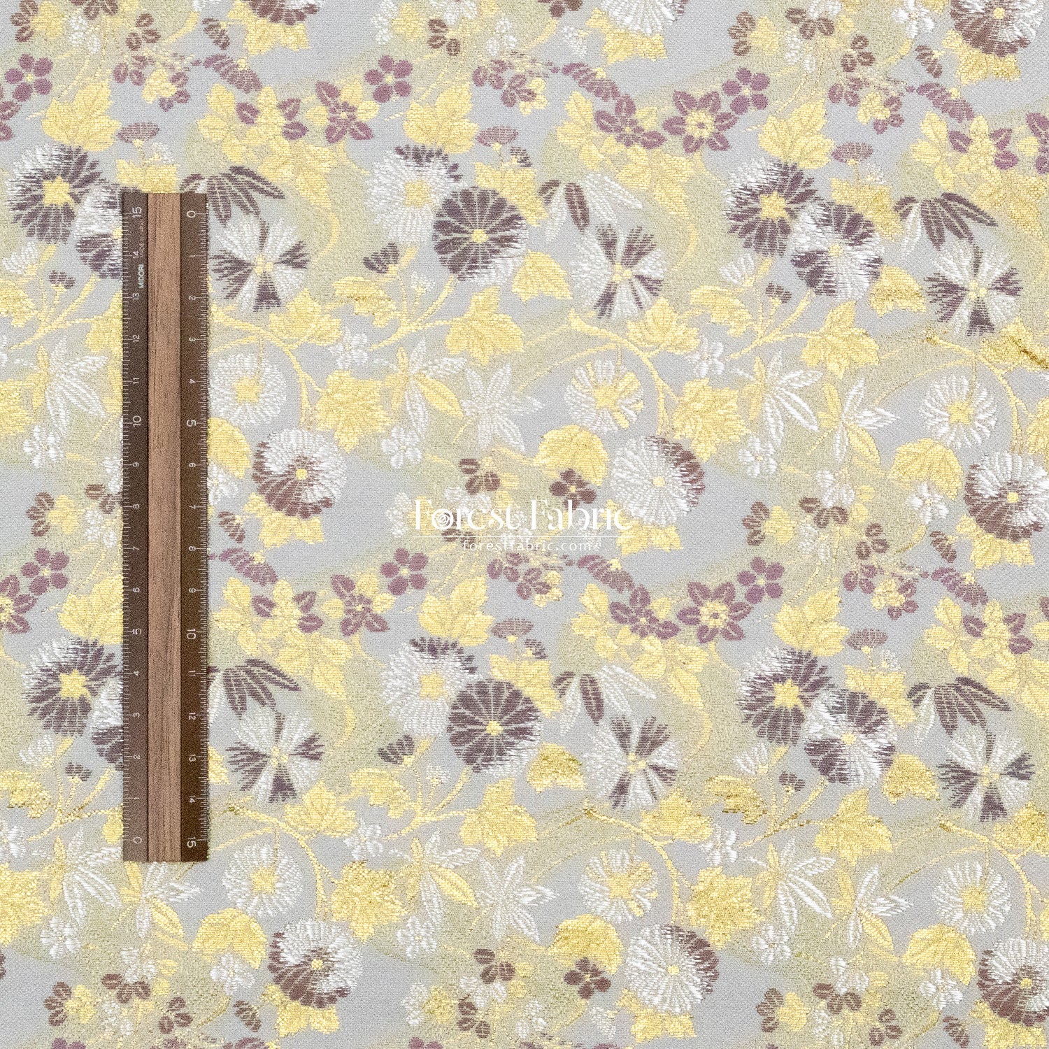 Gold Brocade - Zen Garden fabric Milky Gray - FO:REST Fabric 布恩堂Liberty fabrictana lawnjapanese fabricykk zipper