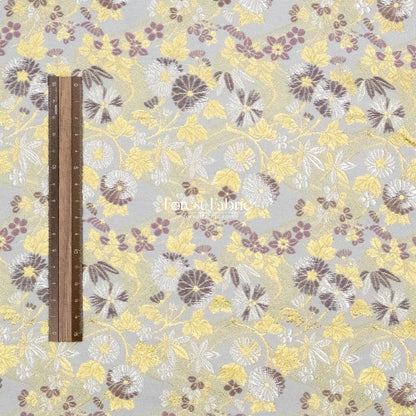 Gold Brocade - Zen Garden fabric Milky Gray - FO:REST Fabric 布恩堂Liberty fabrictana lawnjapanese fabricykk zipper