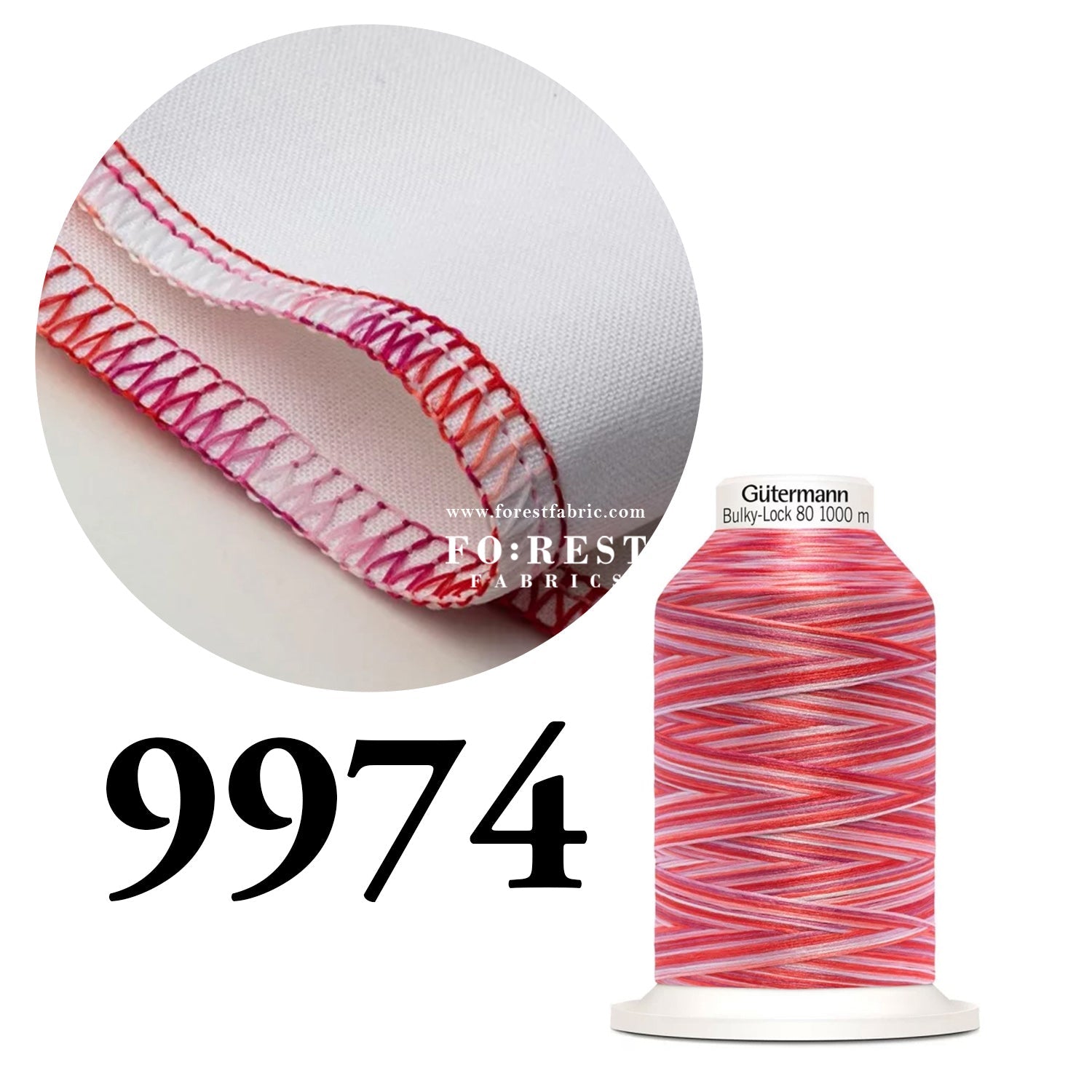 Gutermann Bulky - Lock 80 Thread 1000m 緞染彈性車縫線 - FO:REST Fabric 布恩堂Liberty fabrictana lawnjapanese fabricykk zipper