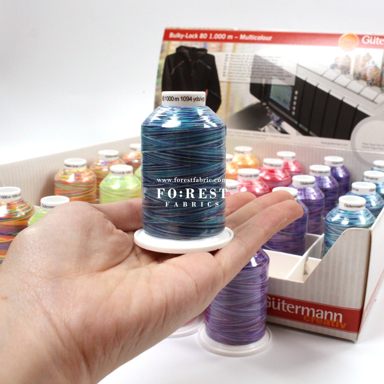 Gutermann Bulky - Lock 80 Thread 1000m 緞染彈性車縫線 - FO:REST Fabric 布恩堂Liberty fabrictana lawnjapanese fabricykk zipper