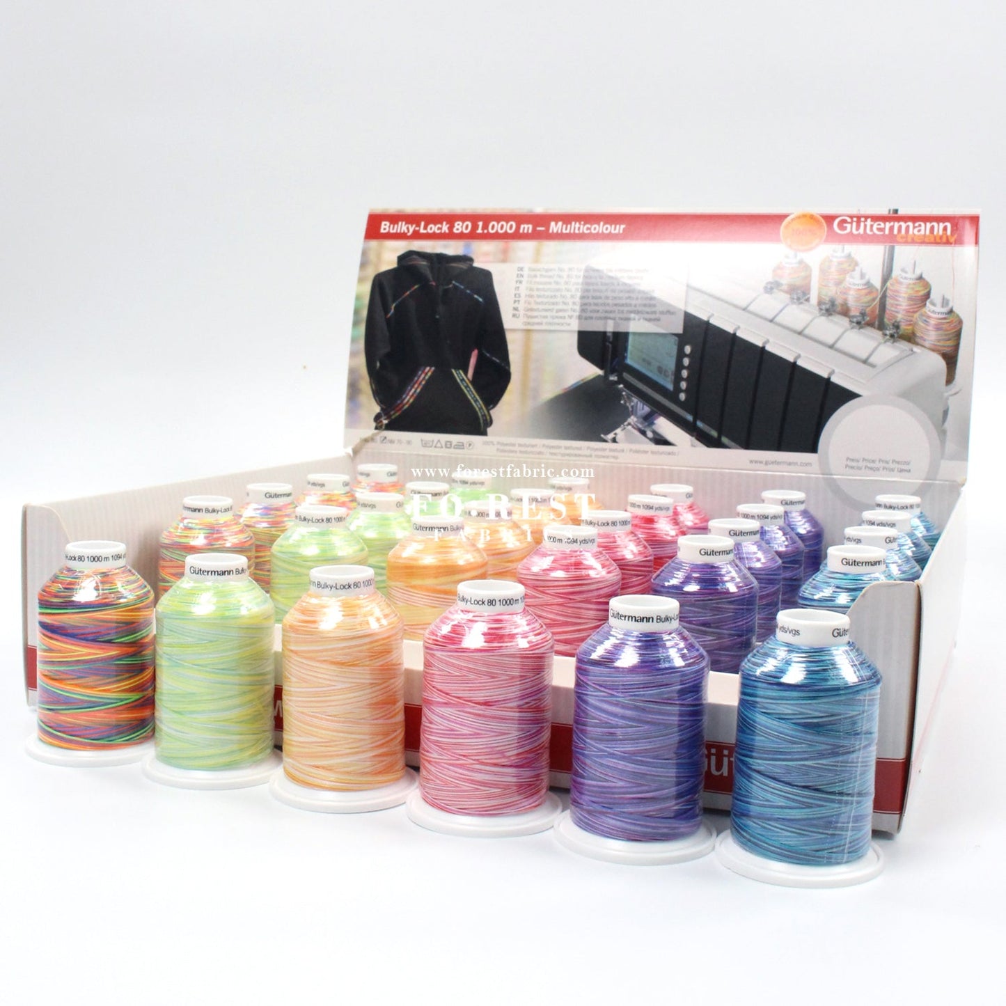 Gutermann Bulky - Lock 80 Thread 1000m 緞染彈性車縫線 - FO:REST Fabric 布恩堂Liberty fabrictana lawnjapanese fabricykk zipper