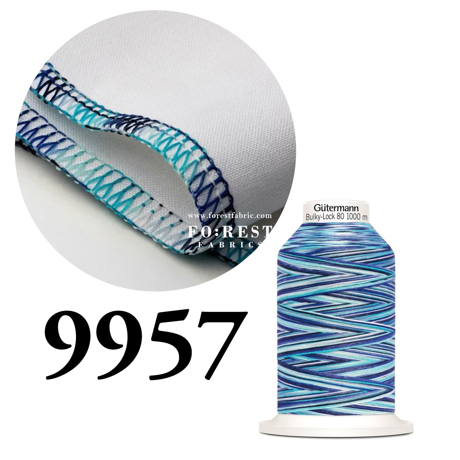 Gutermann Bulky - Lock 80 Thread 1000m 緞染彈性車縫線 - FO:REST Fabric 布恩堂Liberty fabrictana lawnjapanese fabricykk zipper
