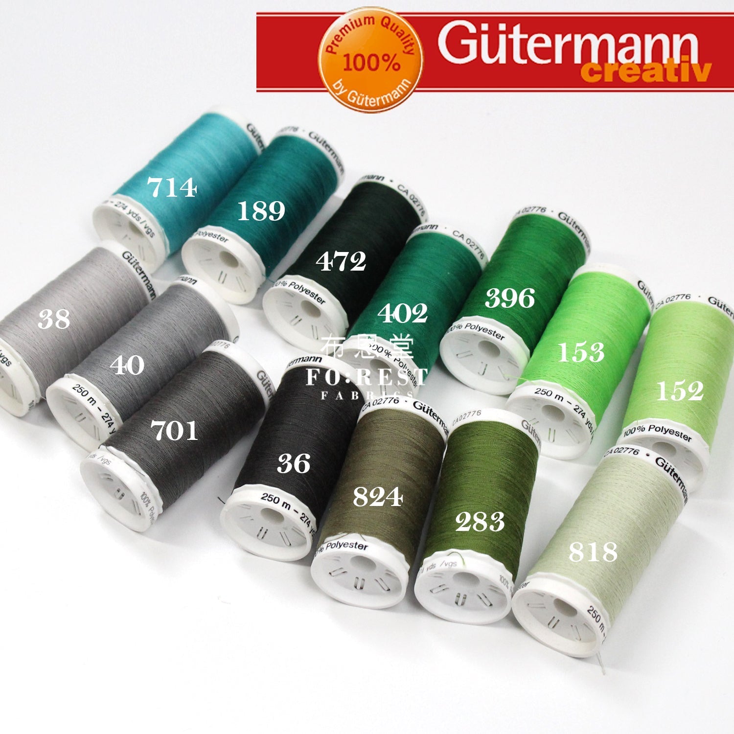 Gh Thread Gutermann Polyester Thread 250m 德國古特曼縫紉線 – FO:REST Fabric 布恩堂