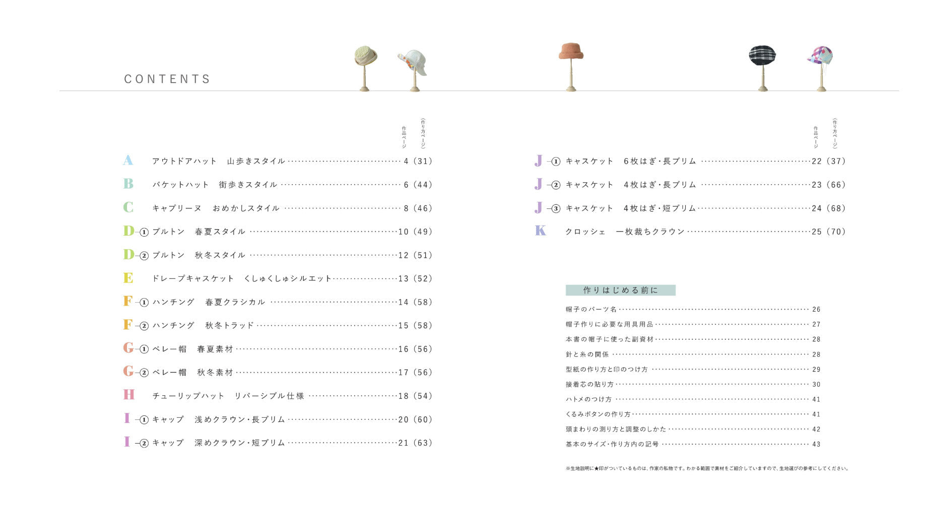 hat with adjustable size Book - FO:REST Fabric 布恩堂Liberty fabrictana lawnjapanese fabricykk zipper