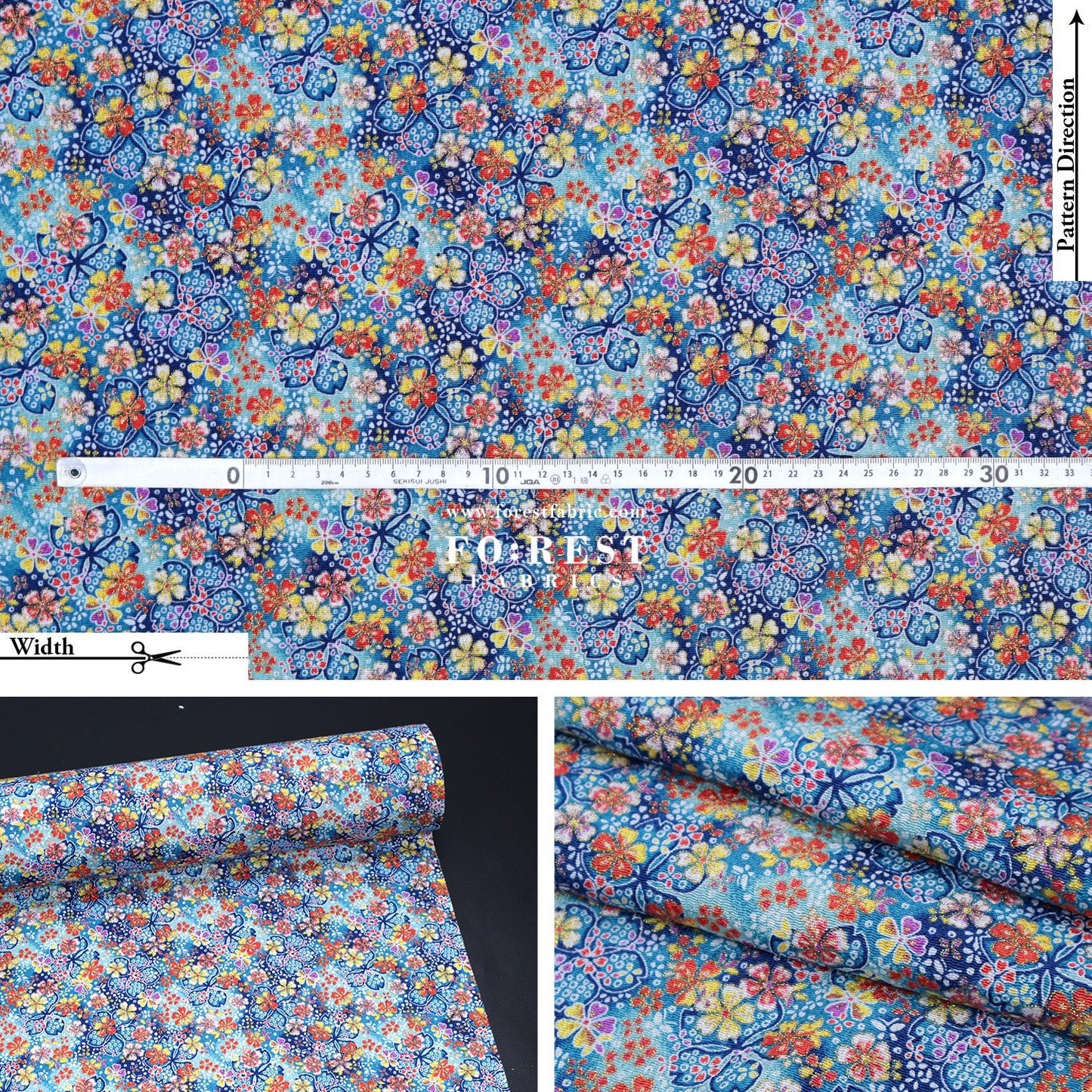 Ichikoshi crepe - Sakura fabric 1 - FO:REST Fabric 布恩堂Liberty fabrictana lawnjapanese fabricykk zipper