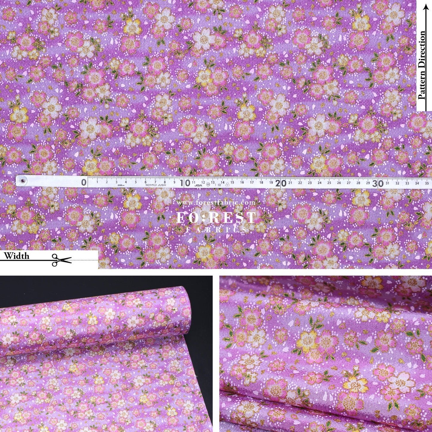 Ichikoshi crepe - Sakura fabric 2 - FO:REST Fabric 布恩堂Liberty fabrictana lawnjapanese fabricykk zipper