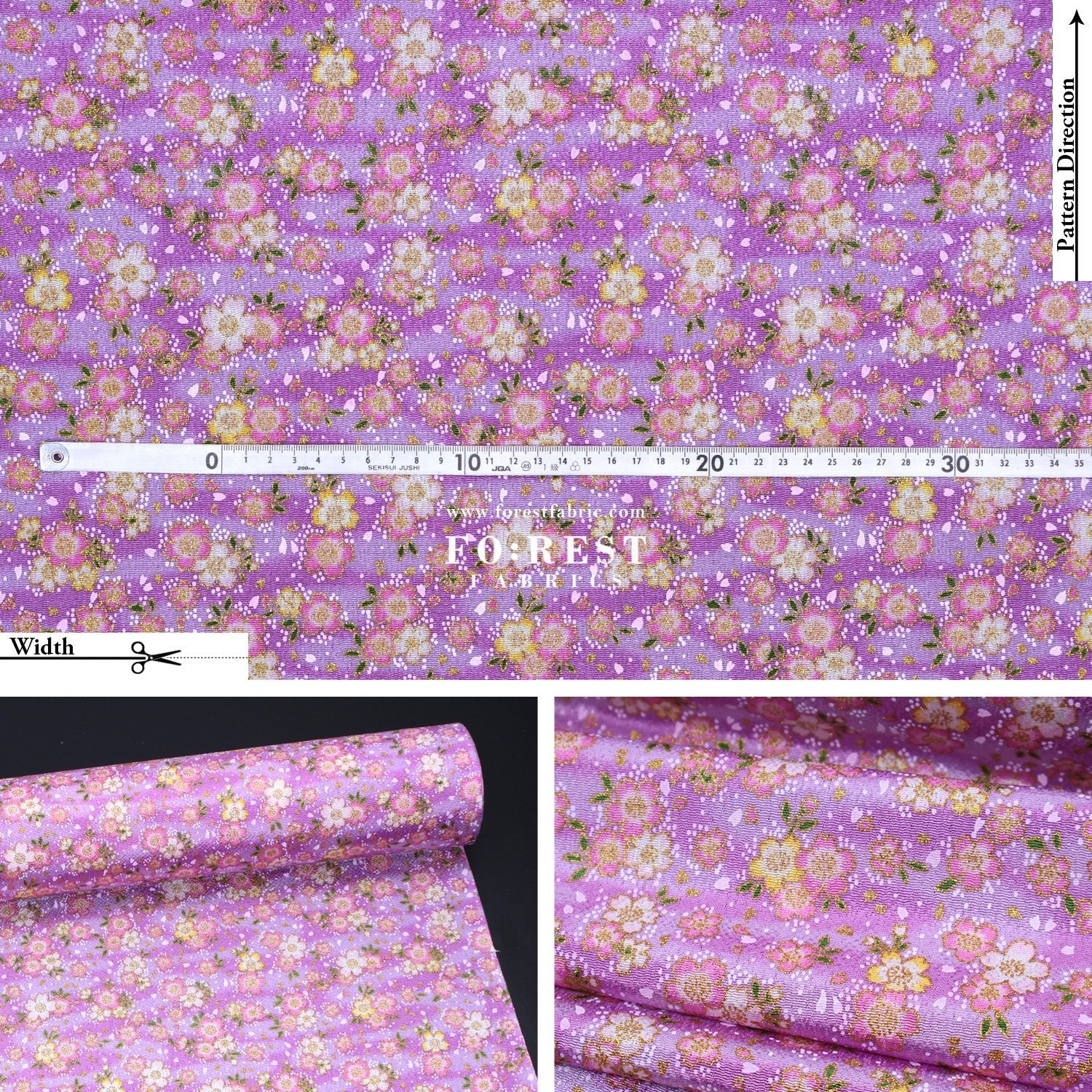 Ichikoshi crepe - Sakura fabric 2 - FO:REST Fabric 布恩堂Liberty fabrictana lawnjapanese fabricykk zipper