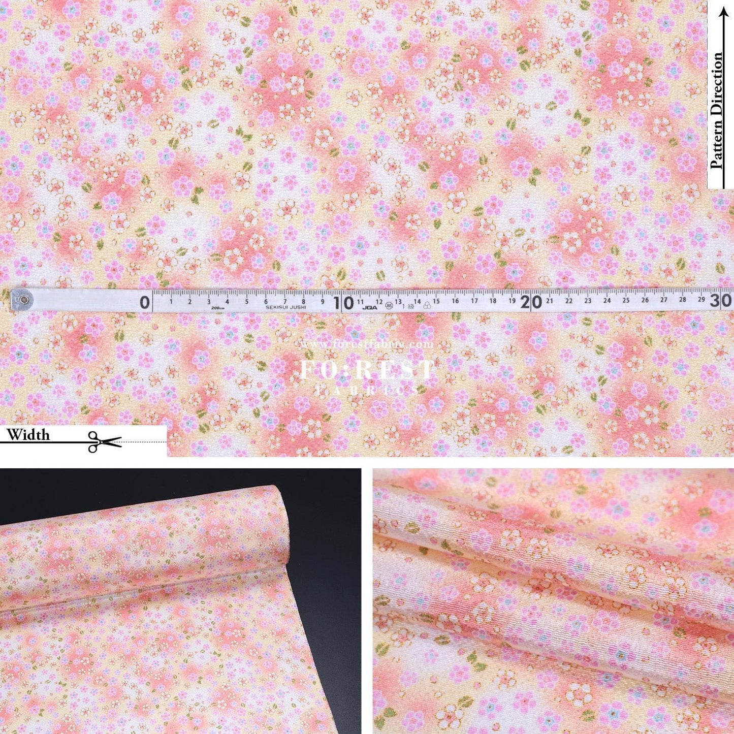 Ichikoshi crepe - Sakura fabric 3 - FO:REST Fabric 布恩堂Liberty fabrictana lawnjapanese fabricykk zipper