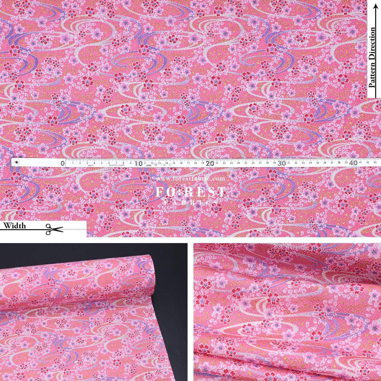 Ichikoshi crepe - Sakura fabric 4 - FO:REST Fabric 布恩堂Liberty fabrictana lawnjapanese fabricykk zipper