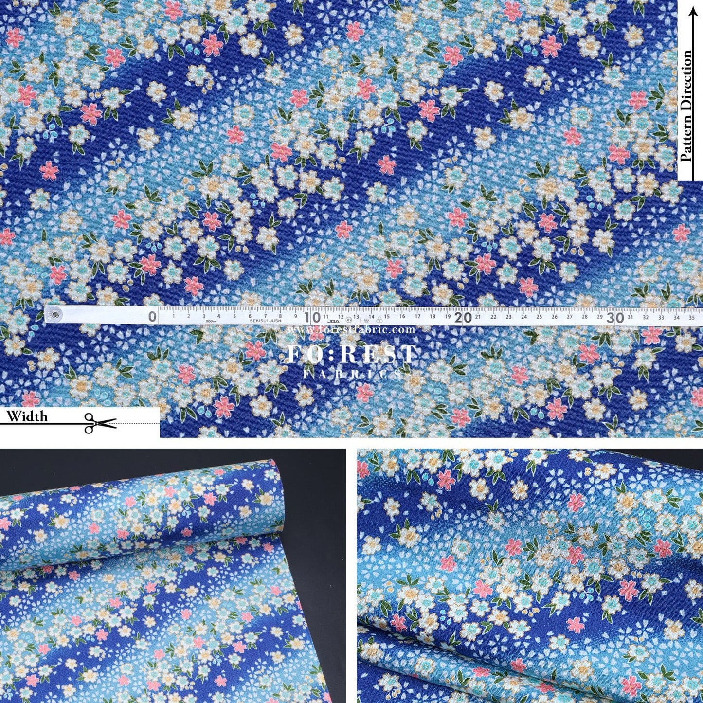 Ichikoshi crepe - Sakura fabric 6 - FO:REST Fabric 布恩堂Liberty fabrictana lawnjapanese fabricykk zipper