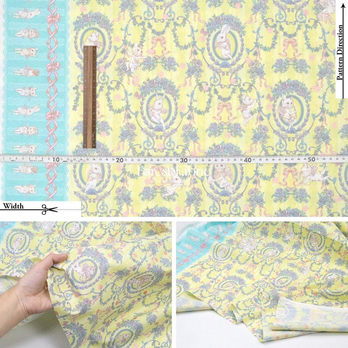 JoliFleur - cotton - Festoon EVERGREEN fabric - FO:REST Fabric 布恩堂Liberty fabrictana lawnjapanese fabricykk zipper