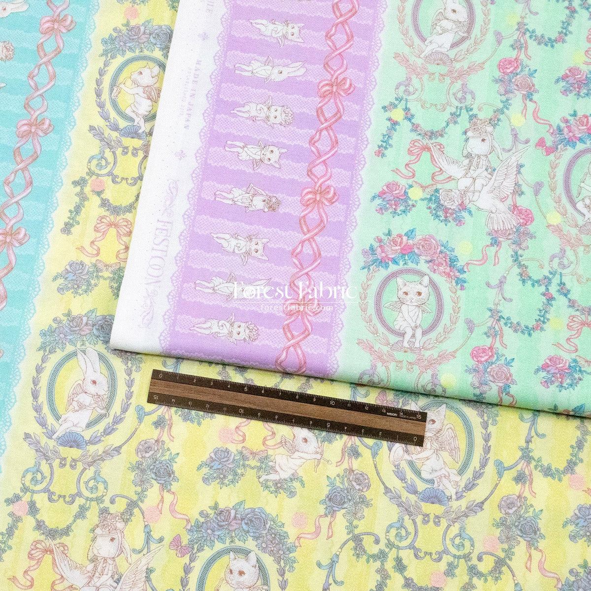 JoliFleur - cotton - Festoon EVERGREEN fabric - FO:REST Fabric 布恩堂Liberty fabrictana lawnjapanese fabricykk zipper