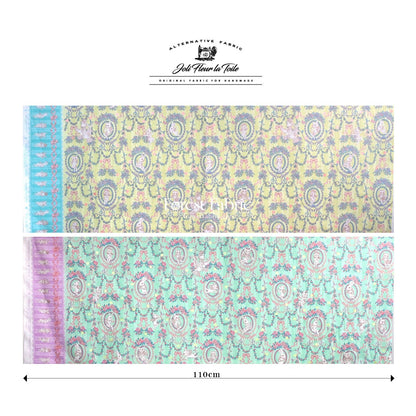 JoliFleur - cotton - Festoon EVERGREEN fabric - FO:REST Fabric 布恩堂Liberty fabrictana lawnjapanese fabricykk zipper