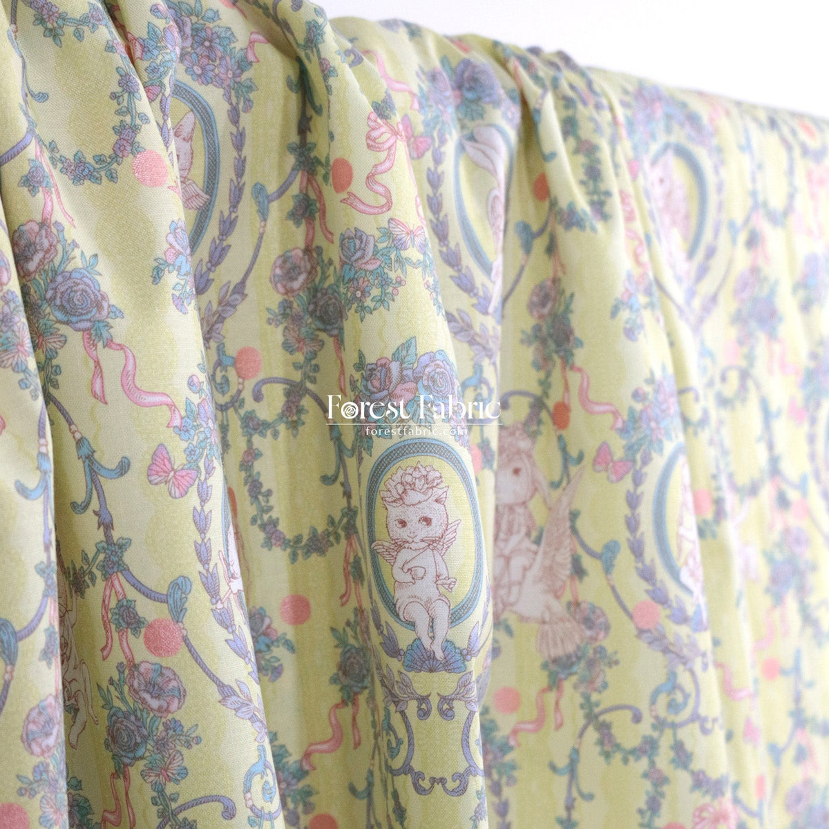 JoliFleur - cotton - Festoon EVERGREEN fabric - FO:REST Fabric 布恩堂Liberty fabrictana lawnjapanese fabricykk zipper