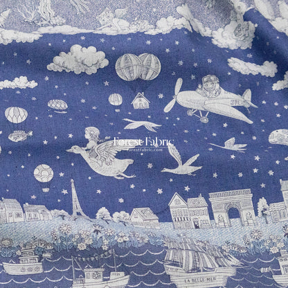 JoliFleur - cotton linen - Tokimeki Aquatopia - 60cm - FO:REST Fabric 布恩堂Liberty fabrictana lawnjapanese fabricykk zipper