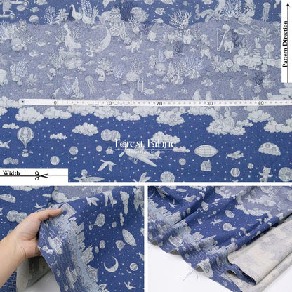 JoliFleur - cotton linen - Tokimeki Aquatopia - 60cm - FO:REST Fabric 布恩堂Liberty fabrictana lawnjapanese fabricykk zipper