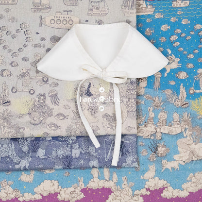 JoliFleur - cotton linen - Tokimeki Aquatopia - 60cm - FO:REST Fabric 布恩堂Liberty fabrictana lawnjapanese fabricykk zipper