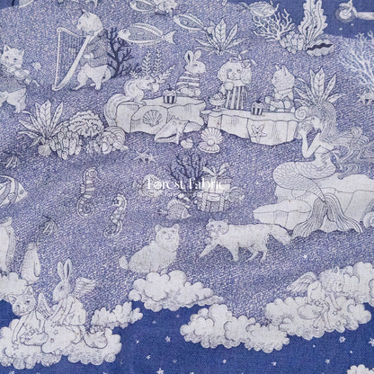 JoliFleur - cotton linen - Tokimeki Aquatopia - 60cm - FO:REST Fabric 布恩堂Liberty fabrictana lawnjapanese fabricykk zipper
