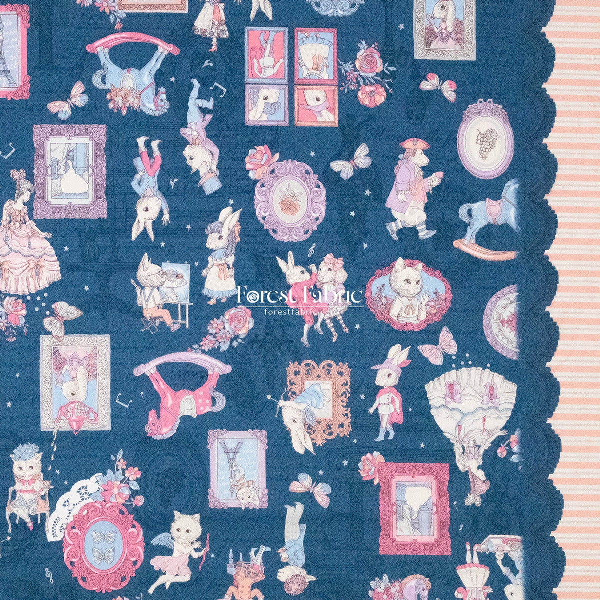 JoliFleur - cotton - TeaParty AQUABLUE fabric - FO:REST Fabric 布恩堂Liberty fabrictana lawnjapanese fabricykk zipper