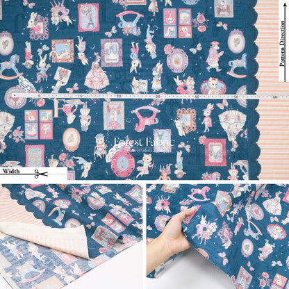 JoliFleur - cotton - TeaParty AQUABLUE fabric - FO:REST Fabric 布恩堂Liberty fabrictana lawnjapanese fabricykk zipper