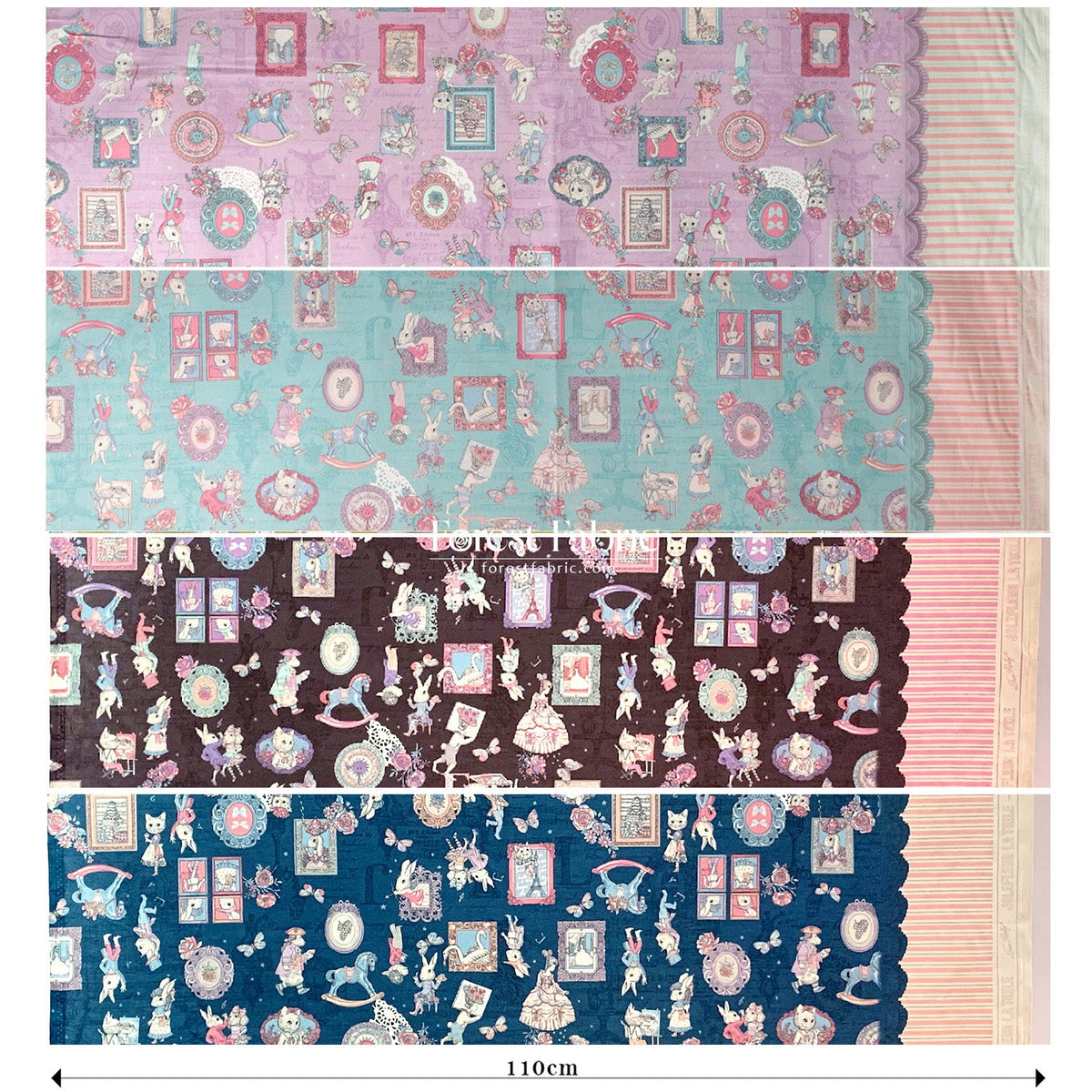 JoliFleur - cotton - TeaParty AQUABLUE fabric - FO:REST Fabric 布恩堂Liberty fabrictana lawnjapanese fabricykk zipper