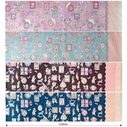 JoliFleur - cotton - TeaParty AQUABLUE fabric - FO:REST Fabric 布恩堂Liberty fabrictana lawnjapanese fabricykk zipper