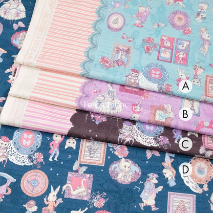 JoliFleur - cotton - TeaParty AQUABLUE fabric - FO:REST Fabric 布恩堂Liberty fabrictana lawnjapanese fabricykk zipper