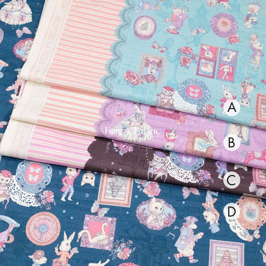 JoliFleur - cotton - TeaParty AQUABLUE fabric - FO:REST Fabric 布恩堂Liberty fabrictana lawnjapanese fabricykk zipper