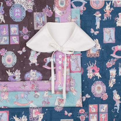 JoliFleur - cotton - TeaParty AQUABLUE fabric - FO:REST Fabric 布恩堂Liberty fabrictana lawnjapanese fabricykk zipper