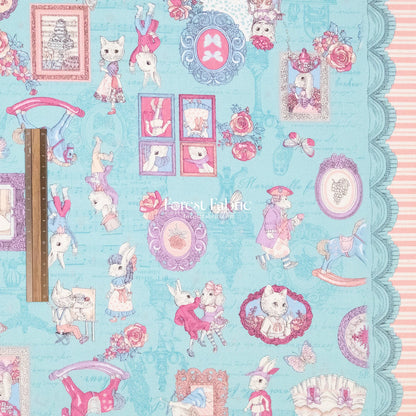 JoliFleur - cotton - TeaParty AQUABLUE fabric - FO:REST Fabric 布恩堂Liberty fabrictana lawnjapanese fabricykk zipper