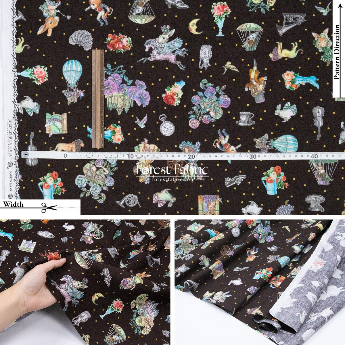 JoliFleur - cotton - THORN ROSE fabric - FO:REST Fabric 布恩堂Liberty fabrictana lawnjapanese fabricykk zipper