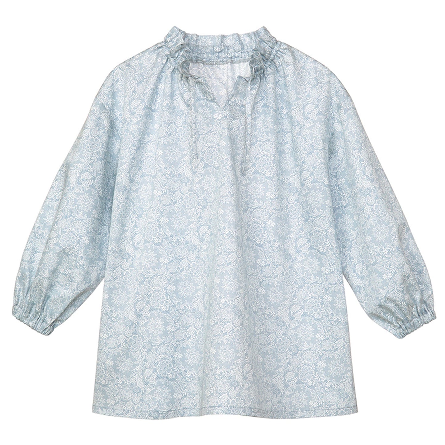 LADIES frill gathered blouse Paper pattern - FO:REST Fabric 布恩堂Liberty fabrictana lawnjapanese fabricykk zipper