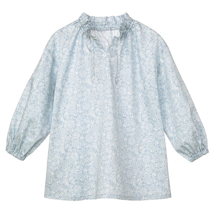 LADIES frill gathered blouse Paper pattern - FO:REST Fabric 布恩堂Liberty fabrictana lawnjapanese fabricykk zipper