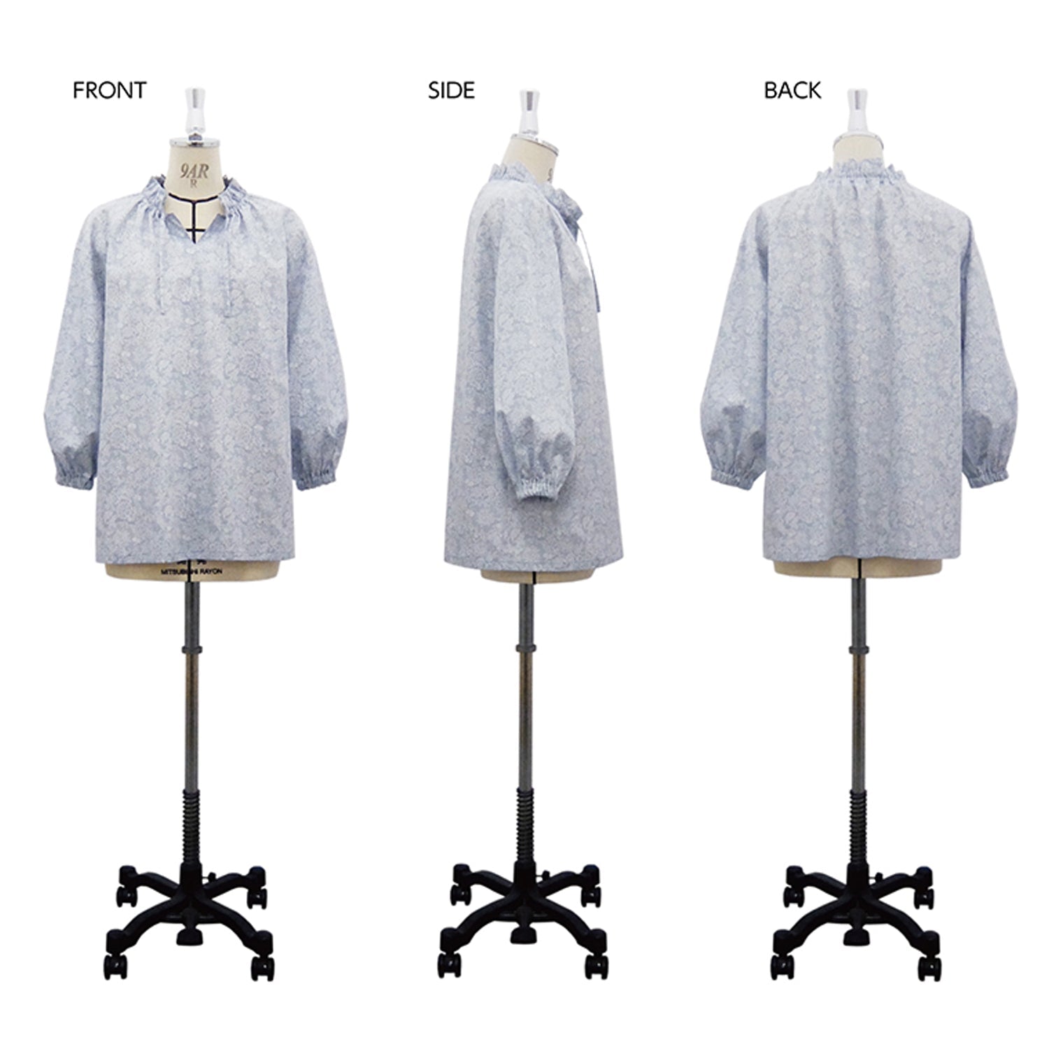 LADIES frill gathered blouse Paper pattern - FO:REST Fabric 布恩堂Liberty fabrictana lawnjapanese fabricykk zipper