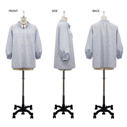 LADIES frill gathered blouse Paper pattern - FO:REST Fabric 布恩堂Liberty fabrictana lawnjapanese fabricykk zipper