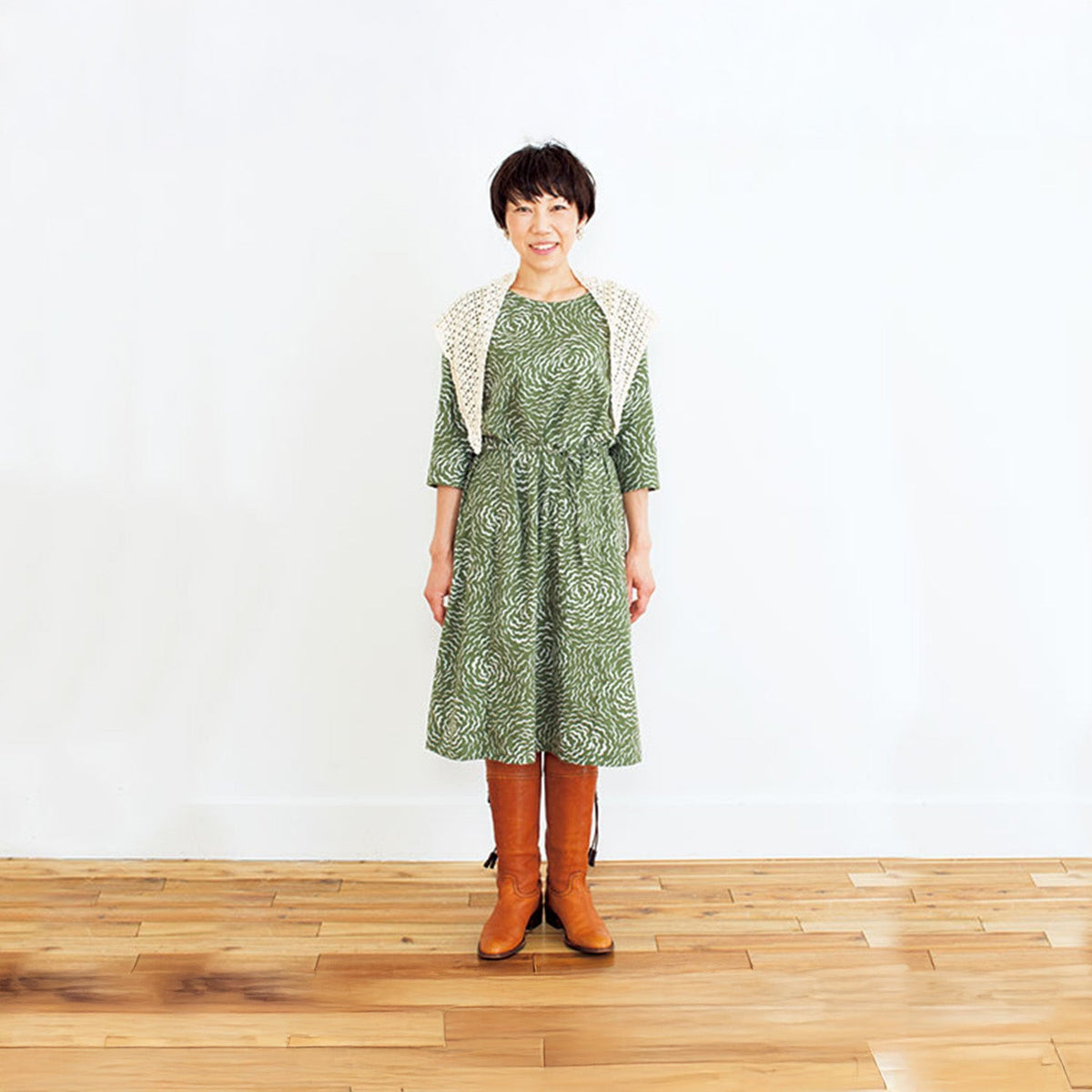 Ladies Paper pattern for Side-Panel Dress - FO:REST Fabric 布恩堂Liberty fabric#tana lawn#japanese fabric#ykk zipper#