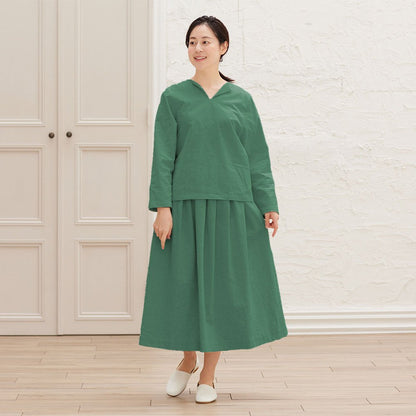 Ladies Paper pattern for Tucked and Gathered Skirt - FO:REST Fabric 布恩堂Liberty fabric#tana lawn#japanese fabric#ykk zipper#