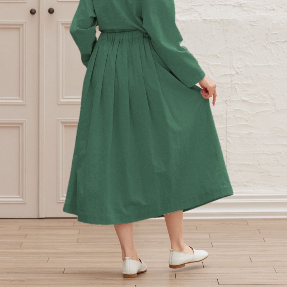 Ladies Paper pattern for Tucked and Gathered Skirt - FO:REST Fabric 布恩堂Liberty fabric#tana lawn#japanese fabric#ykk zipper#