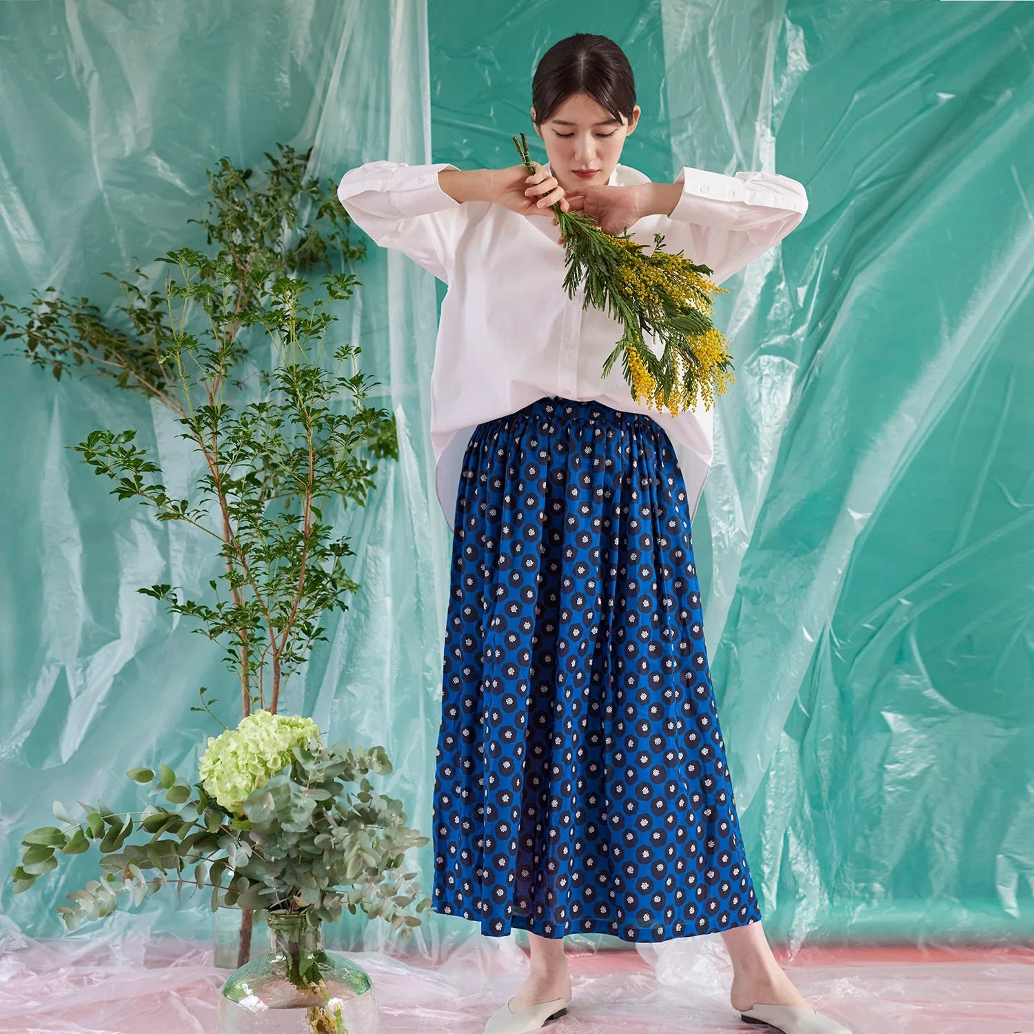 Lawn - Mellow echino C fabric - FO:REST Fabric 布恩堂Liberty fabrictana lawnjapanese fabricykk zipper