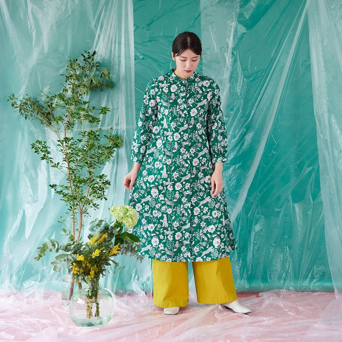 Lawn - Wonder echino C fabric - FO:REST Fabric 布恩堂Liberty fabrictana lawnjapanese fabricykk zipper