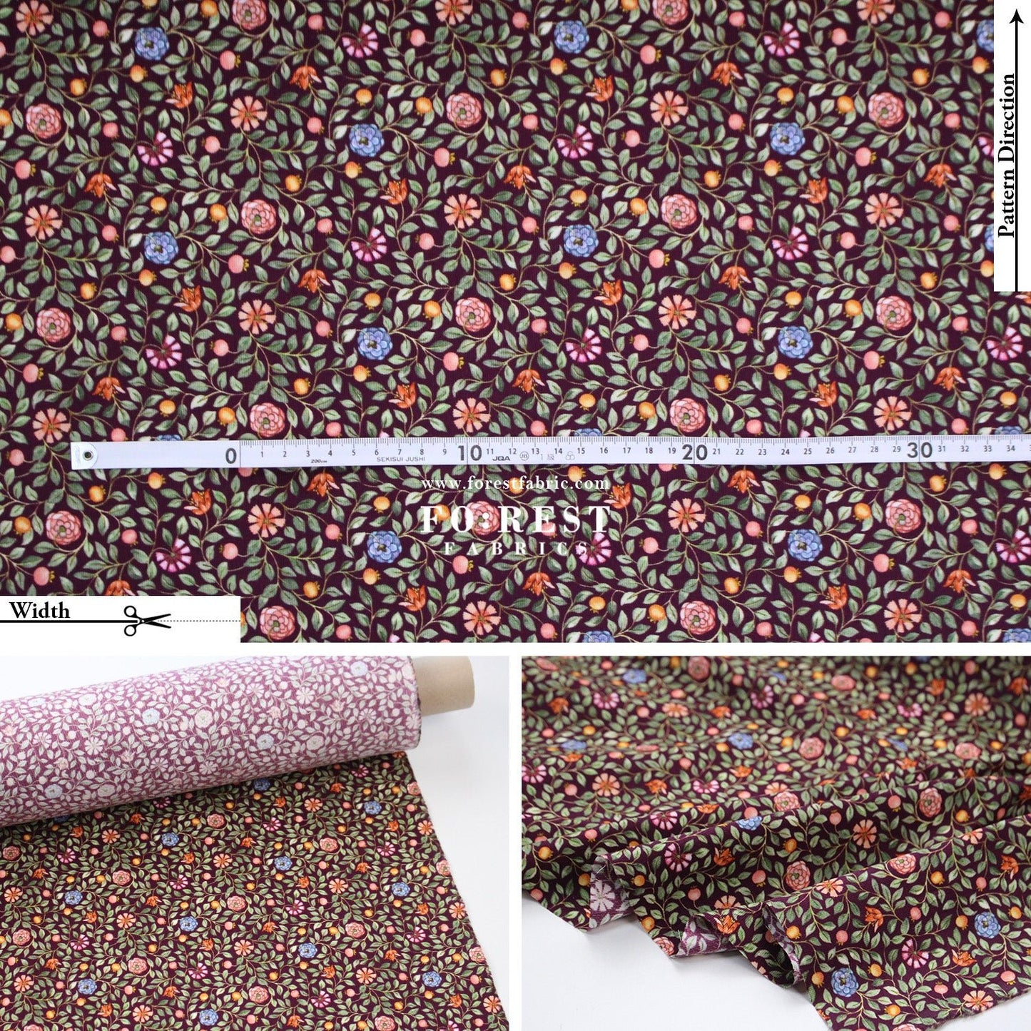 Liberty of London (28w Corduroy Fabric) - Zara Thanrose - FO:REST Fabric 布恩堂Liberty fabrictana lawnjapanese fabricykk zipper