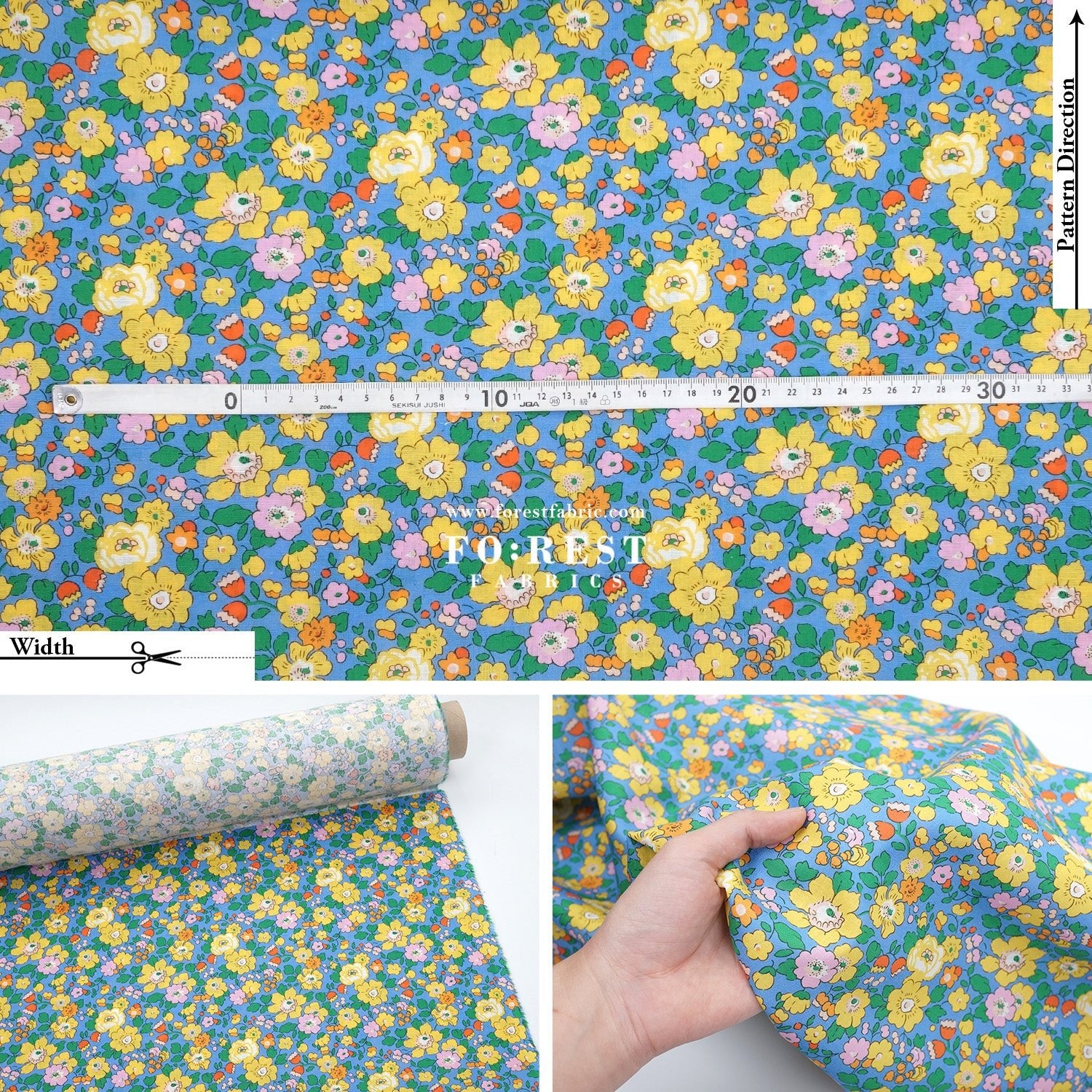 Liberty of London (Augusta Linen Fabric) - Besty Field - FO:REST Fabric 布恩堂Liberty fabrictana lawnjapanese fabricykk zipper