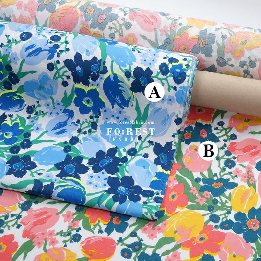 Liberty of London (Augusta Linen Fabric) - Mariana's Bouquet - FO:REST Fabric 布恩堂Liberty fabrictana lawnjapanese fabricykk zipper