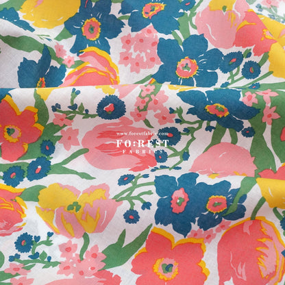 Liberty of London (Augusta Linen Fabric) - Mariana's Bouquet - FO:REST Fabric 布恩堂Liberty fabrictana lawnjapanese fabricykk zipper